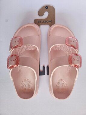Billabong Helios Women’s Size 7 US Banded Buckle Slide Sandals Light Pink